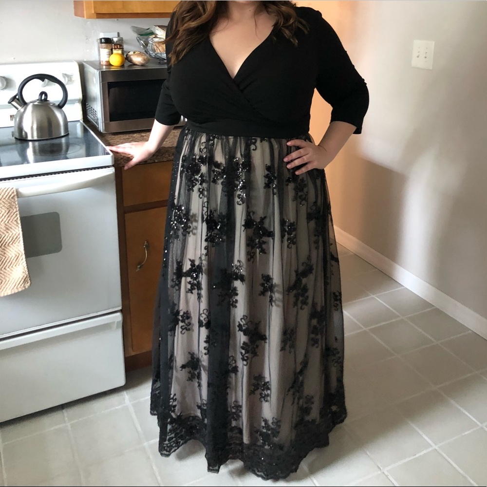 Black and Champagne Gown